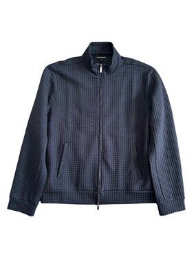 Emporio Armani Men's Sz XL Quilted Navy Full-Zip Jacket Timeless Style